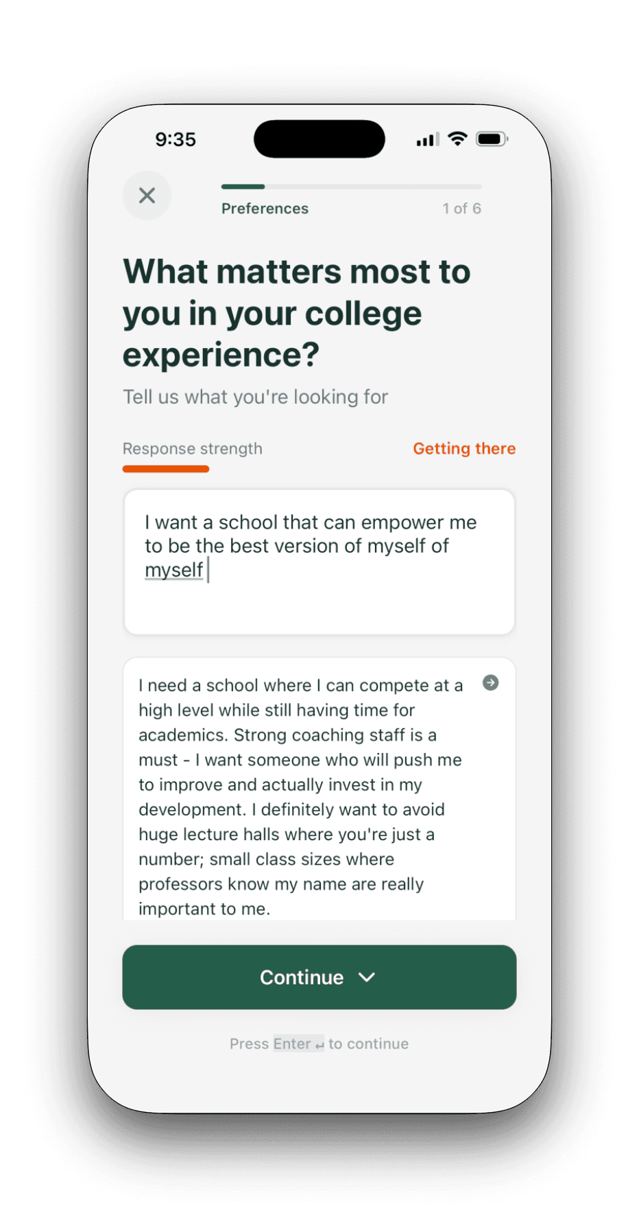 Build your athlete profile